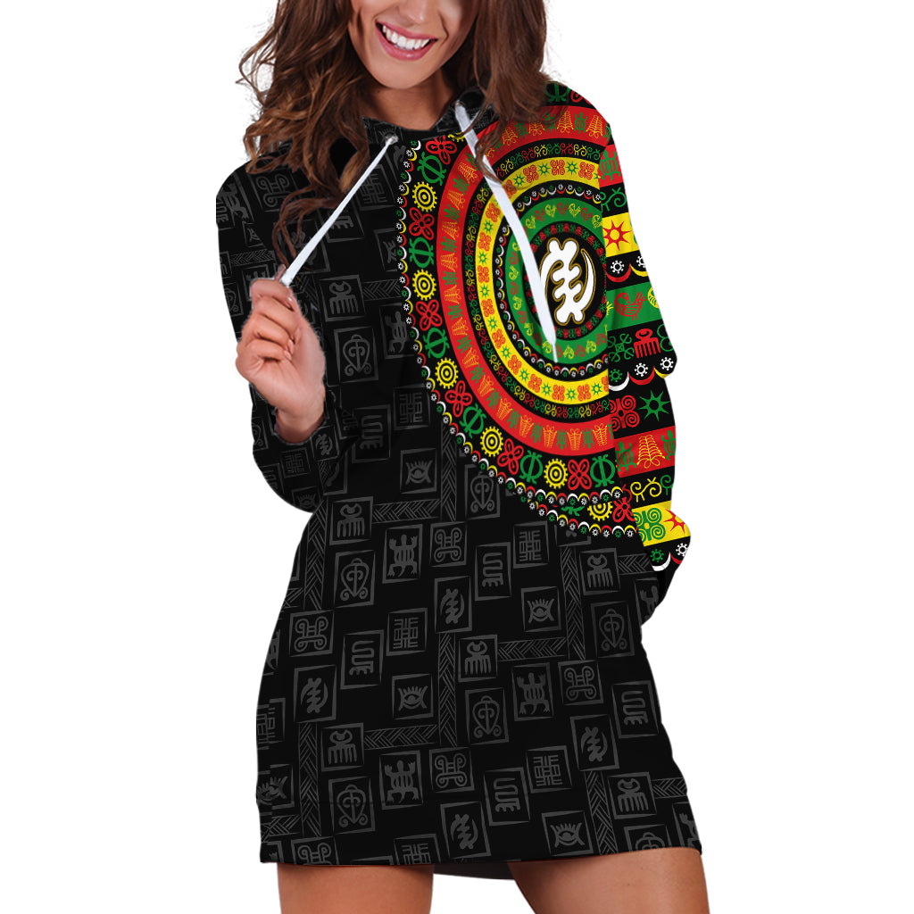 Adinkra Symbols Hoodie Dress African Culture - Wonder Print Shop