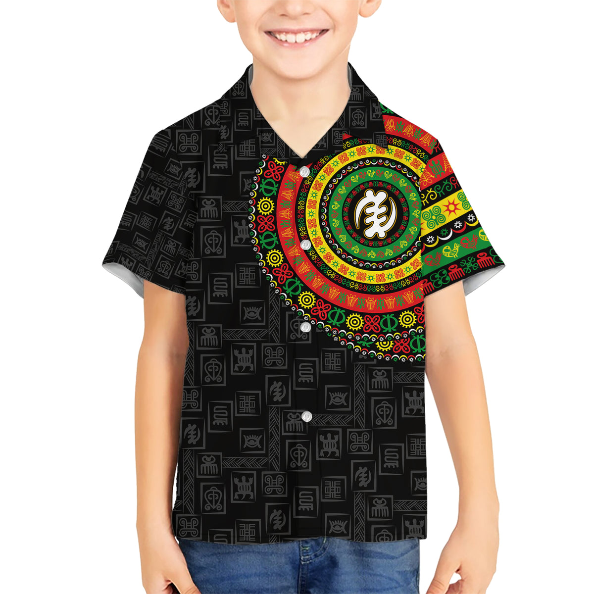 Adinkra Symbols Kid Hawaiian Shirt African Culture - Wonder Print Shop