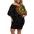 Adinkra Symbols Off Shoulder Short Dress African Culture - Wonder Print Shop