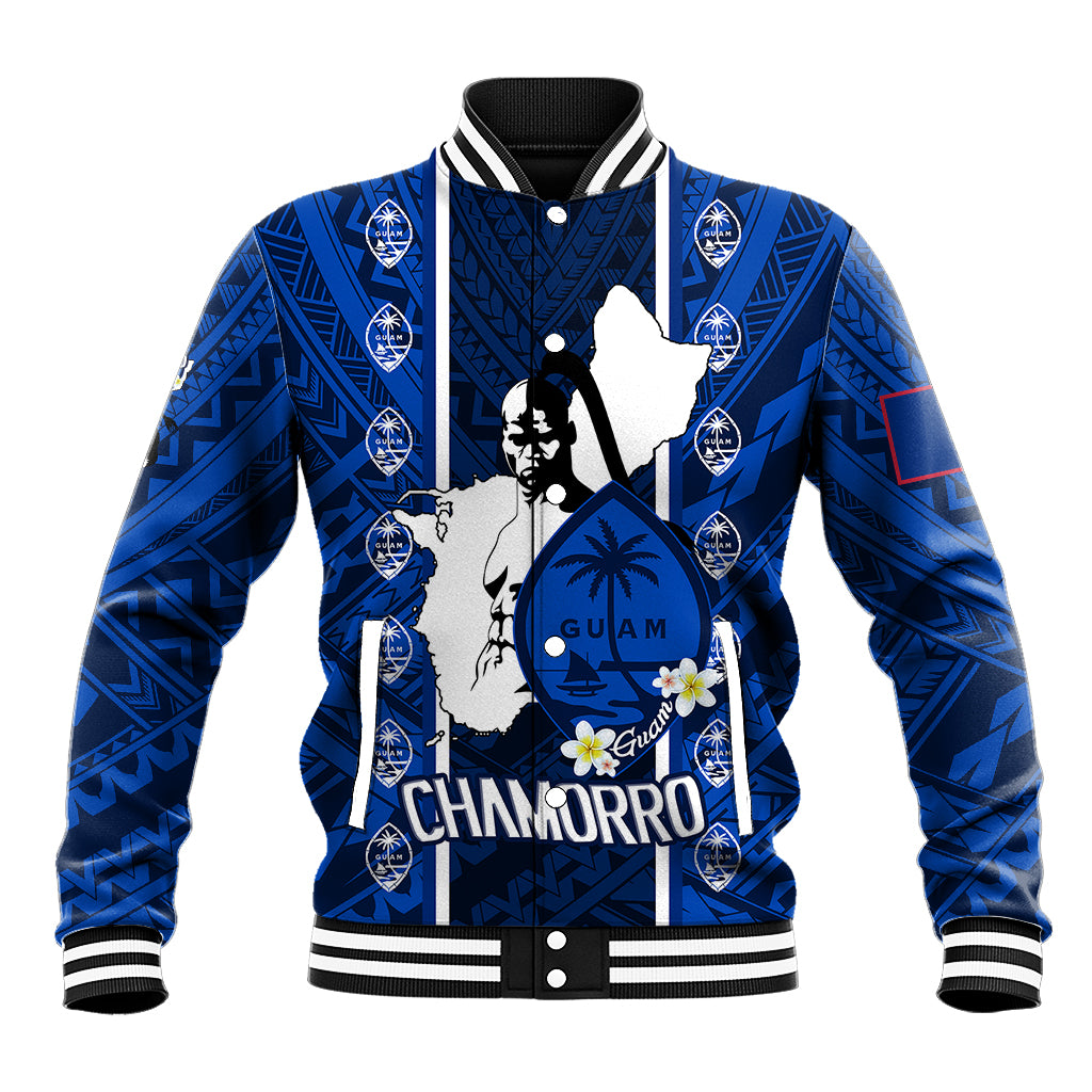 Guam Chamorro Warrior Baseball Jacket Traditional Tribal Patterns - Wonder Print Shop
