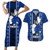 Guam Chamorro Warrior Couples Matching Short Sleeve Bodycon Dress and Hawaiian Shirt Traditional Tribal Patterns - Wonder Print Shop