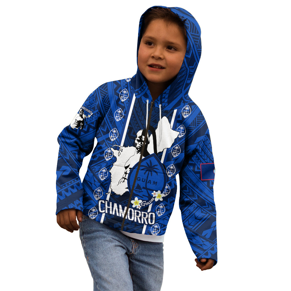 Guam Chamorro Warrior Kid Hoodie Traditional Tribal Patterns - Wonder Print Shop