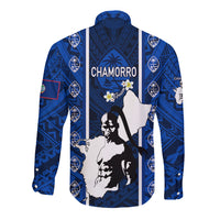 Guam Chamorro Warrior Long Sleeve Button Shirt Traditional Tribal Patterns - Wonder Print Shop