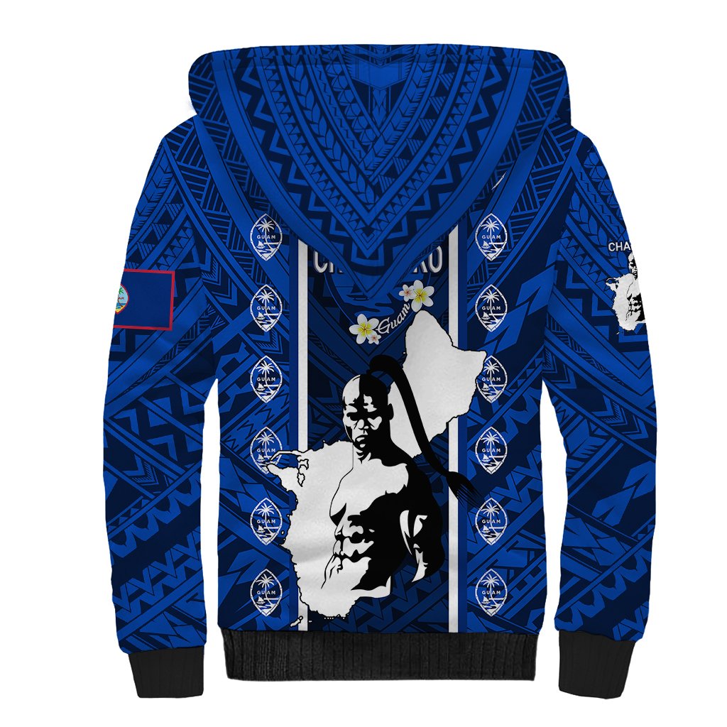 Guam Chamorro Warrior Sherpa Hoodie Traditional Tribal Patterns - Wonder Print Shop