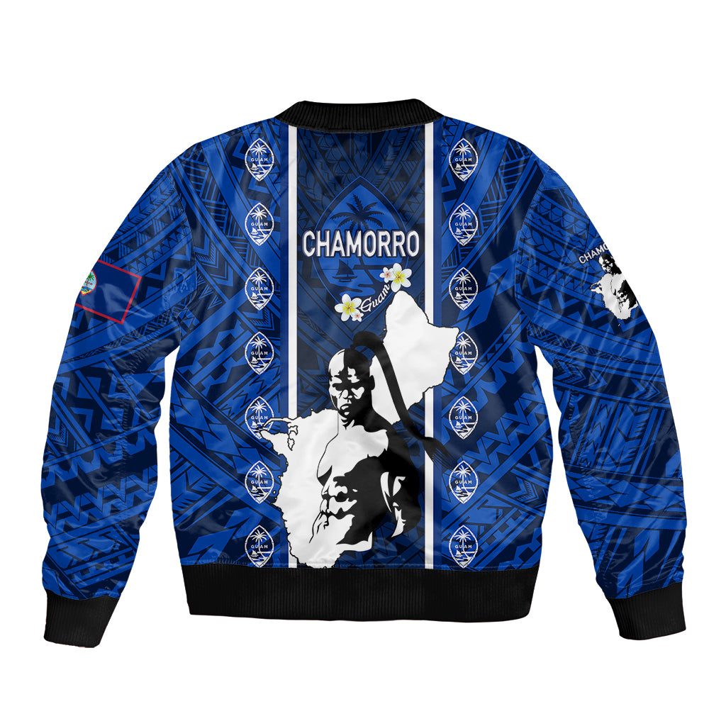 Guam Chamorro Warrior Sleeve Zip Bomber Jacket Traditional Tribal Patterns - Wonder Print Shop
