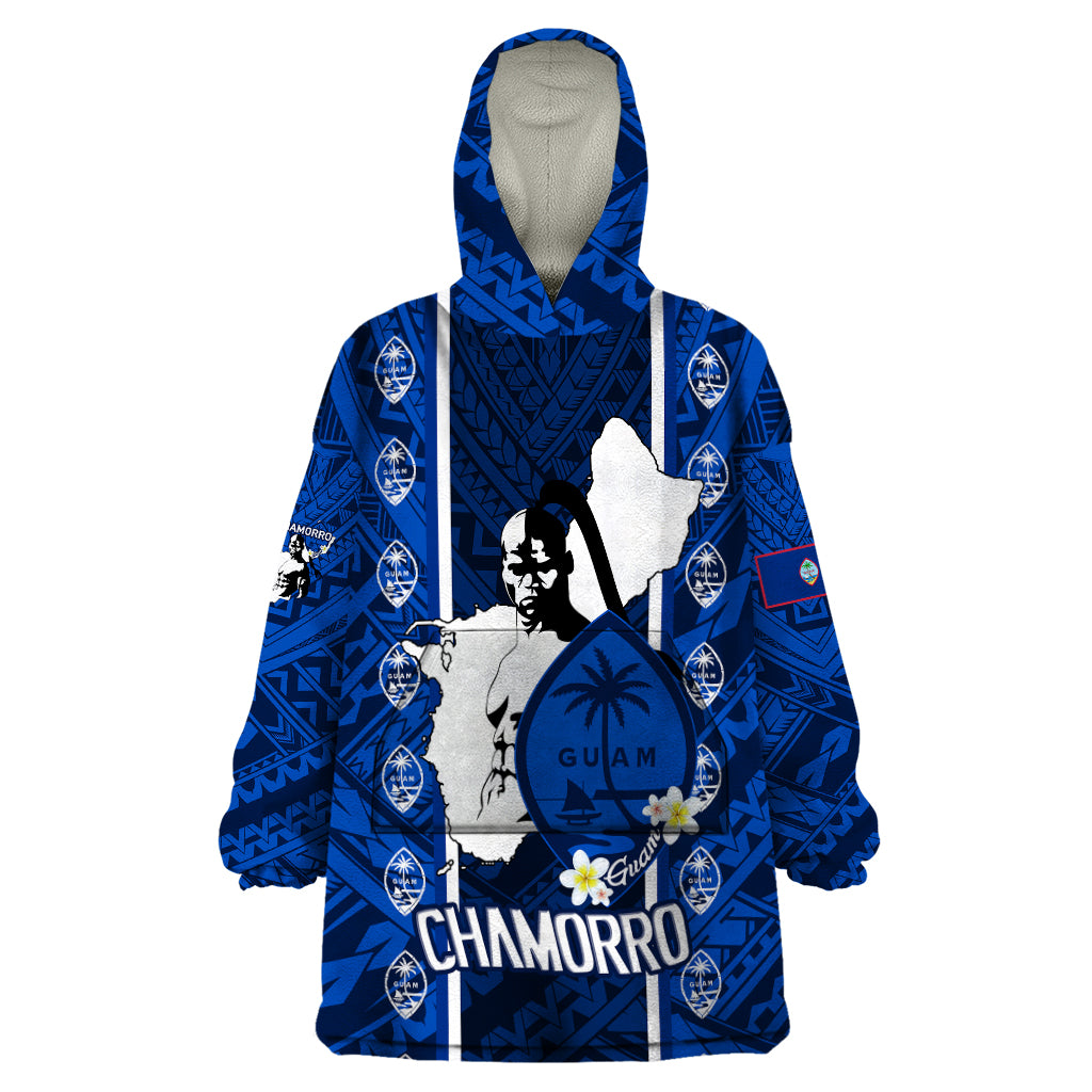 Guam Chamorro Warrior Wearable Blanket Hoodie Traditional Tribal Patterns - Wonder Print Shop