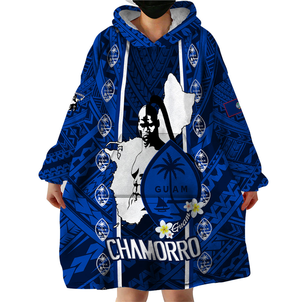 Guam Chamorro Warrior Wearable Blanket Hoodie Traditional Tribal Patterns - Wonder Print Shop