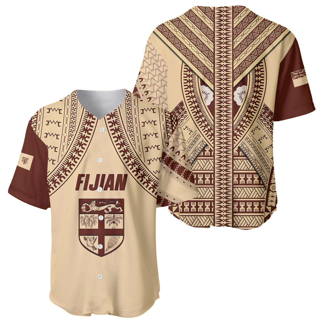 Fiji Bula Baseball Jersey Tapa Pattern Design - Wonder Print Shop