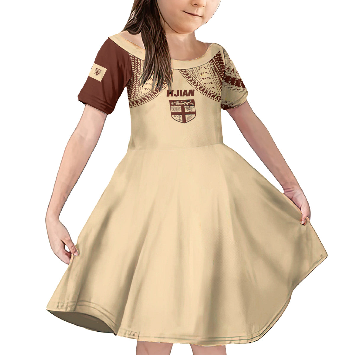 Fiji Bula Family Matching Mermaid Dress and Hawaiian Shirt Tapa Pattern Design - Wonder Print Shop