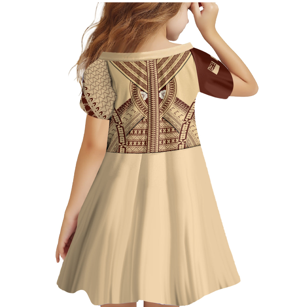 Fiji Bula Family Matching Mermaid Dress and Hawaiian Shirt Tapa Pattern Design - Wonder Print Shop