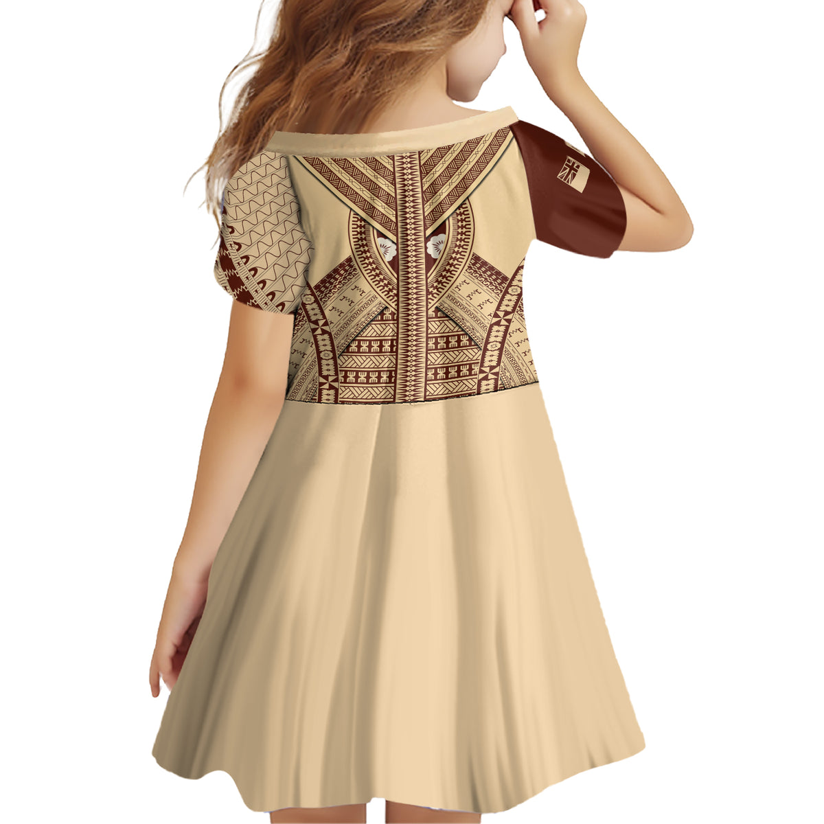 Fiji Bula Family Matching Short Sleeve Bodycon Dress and Hawaiian Shirt Tapa Pattern Design - Wonder Print Shop