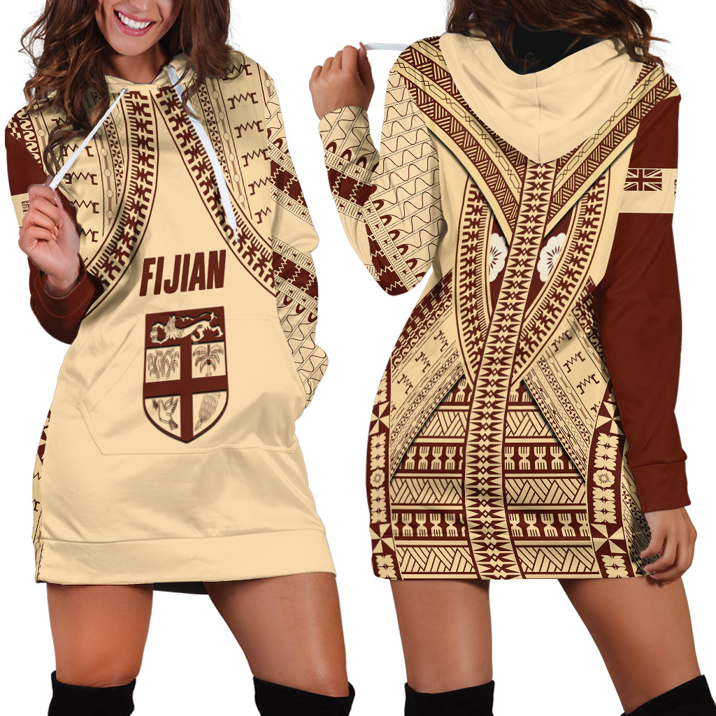 Fiji Bula Hoodie Dress Tapa Pattern Design - Wonder Print Shop