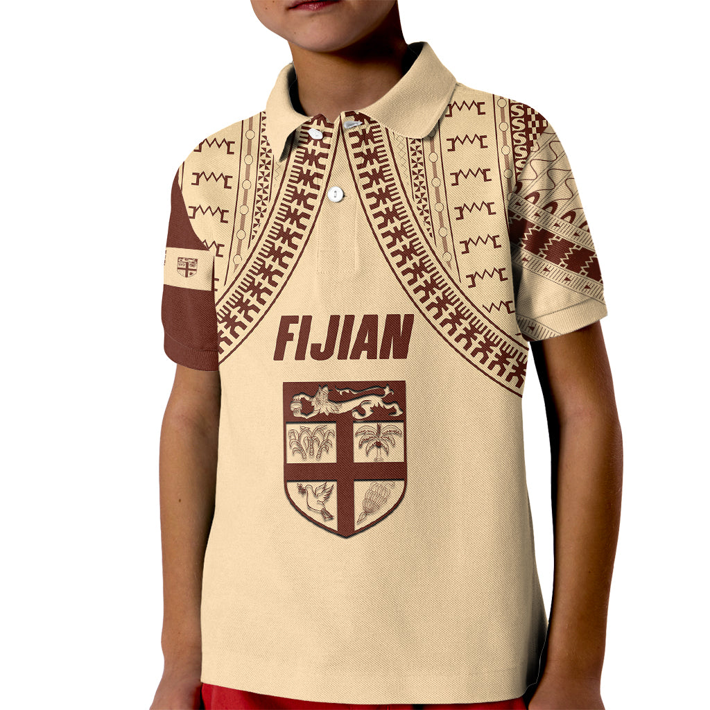 Fiji Bula Kid Polo Shirt Tapa Pattern Design - Wonder Print Shop