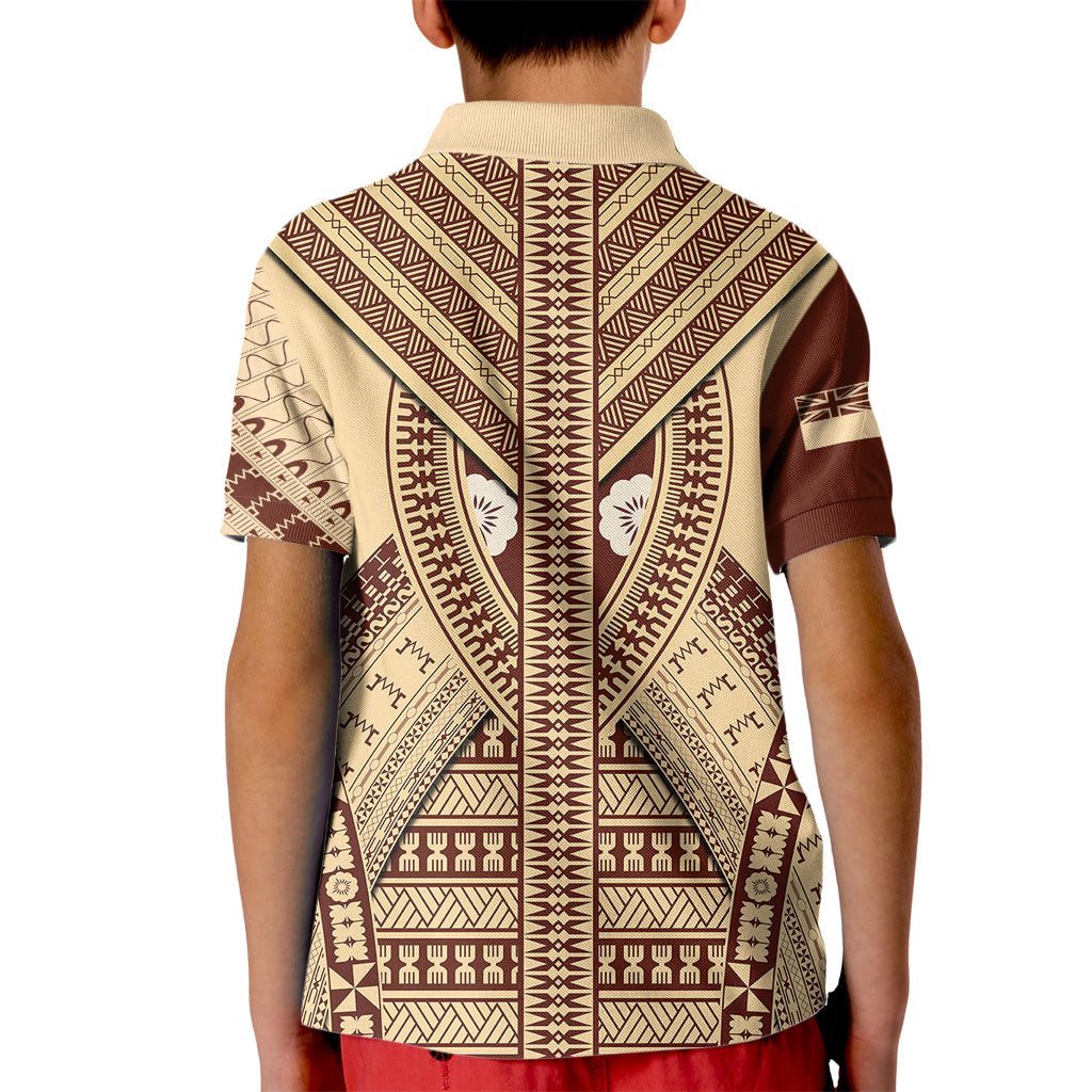 Fiji Bula Kid Polo Shirt Tapa Pattern Design - Wonder Print Shop