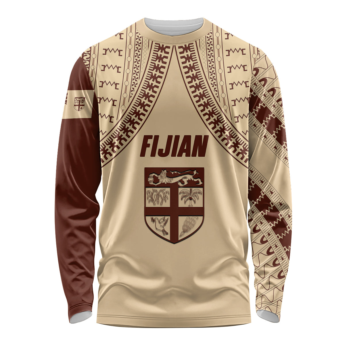 Fiji Bula Long Sleeve Shirt Tapa Pattern Design - Wonder Print Shop