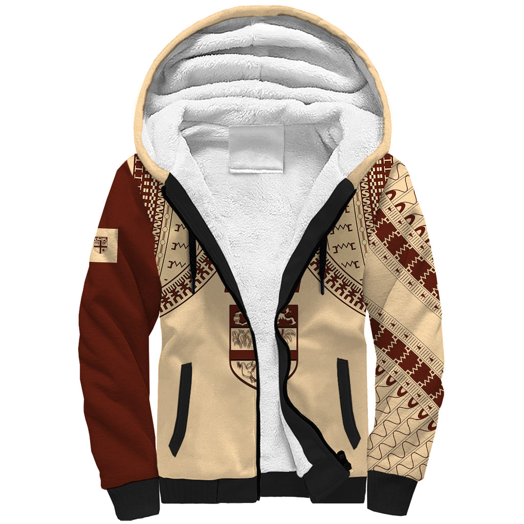 Fiji Bula Sherpa Hoodie Tapa Pattern Design - Wonder Print Shop