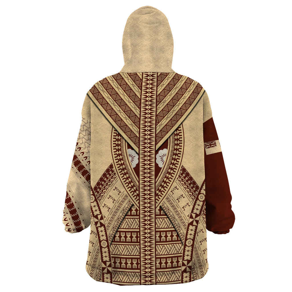 Fiji Bula Wearable Blanket Hoodie Tapa Pattern Design - Wonder Print Shop