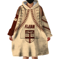 Fiji Bula Wearable Blanket Hoodie Tapa Pattern Design - Wonder Print Shop