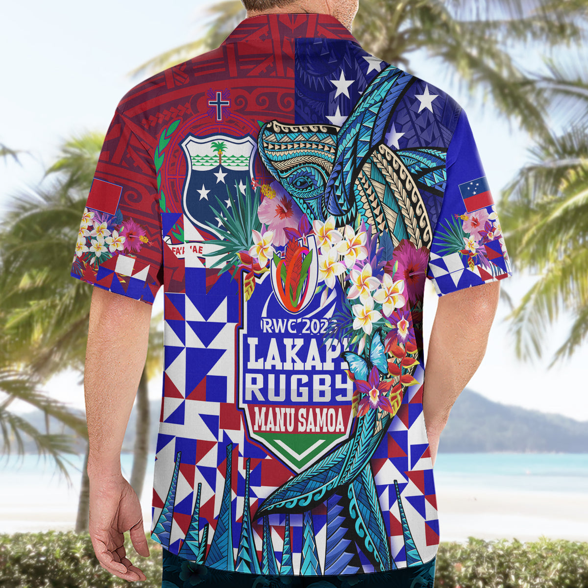 Manu Samoa Rugby 2023 Hawaiian Shirt Humpback Whale Hexagon Tribal Tropical Style - Wonder Print Shop
