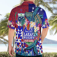 Manu Samoa Rugby 2023 Hawaiian Shirt Humpback Whale Hexagon Tribal Tropical Style - Wonder Print Shop