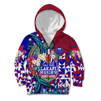 Manu Samoa Rugby 2023 Kid Hoodie Humpback Whale Hexagon Tribal Tropical Style - Wonder Print Shop
