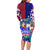 Manu Samoa Rugby 2023 Long Sleeve Bodycon Dress Humpback Whale Hexagon Tribal Tropical Style - Wonder Print Shop