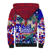Manu Samoa Rugby 2023 Sherpa Hoodie Humpback Whale Hexagon Tribal Tropical Style - Wonder Print Shop