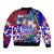 Manu Samoa Rugby 2023 Sleeve Zip Bomber Jacket Humpback Whale Hexagon Tribal Tropical Style - Wonder Print Shop