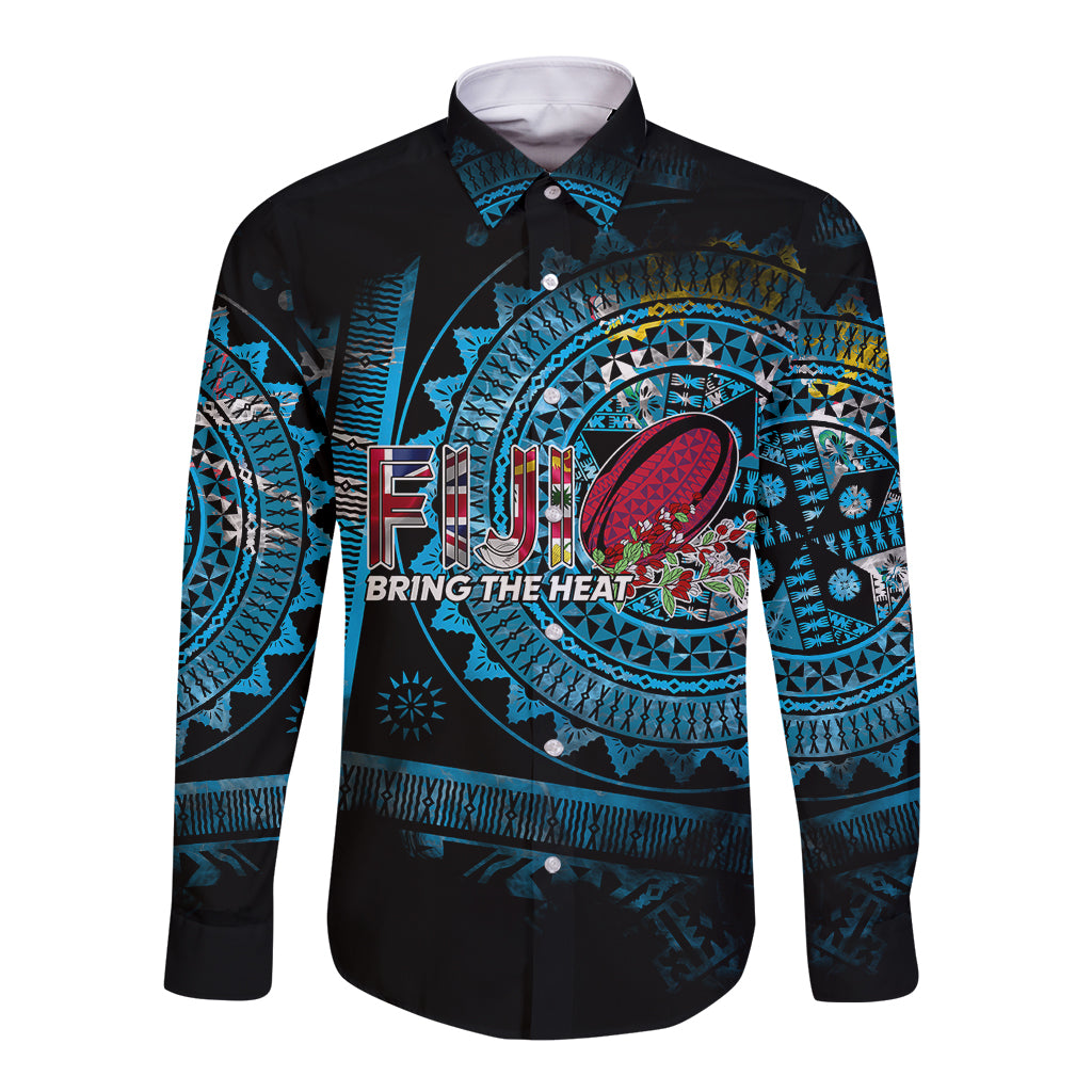 Fiji Rugby Long Sleeve Button Shirt Bring The Heat - Wonder Print Shop