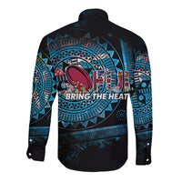 Fiji Rugby Long Sleeve Button Shirt Bring The Heat - Wonder Print Shop