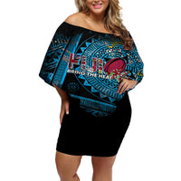 Fiji Rugby Off Shoulder Short Dress Bring The Heat - Wonder Print Shop