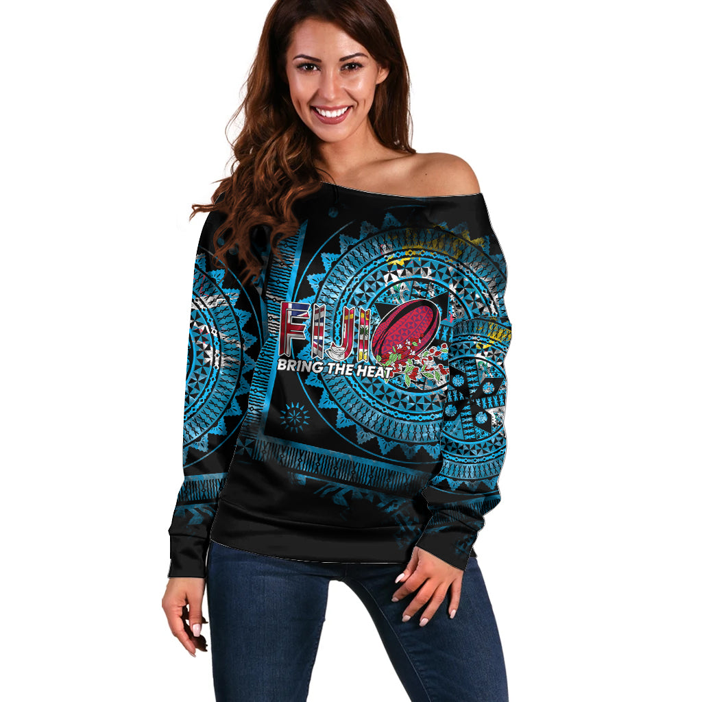 Fiji Rugby Off Shoulder Sweater Bring The Heat - Wonder Print Shop