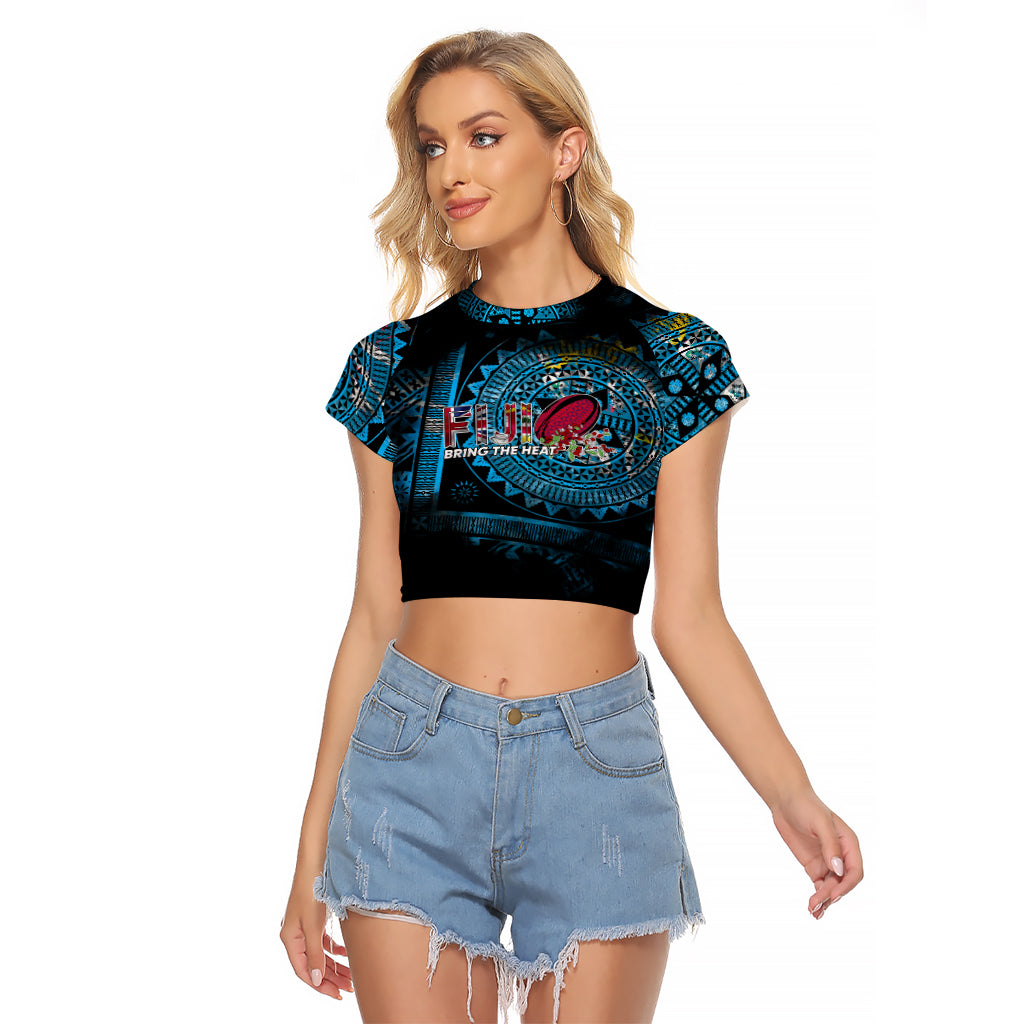 Fiji Rugby Raglan Cropped T Shirt Bring The Heat - Wonder Print Shop