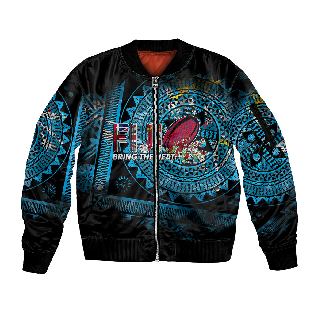 Fiji Rugby Sleeve Zip Bomber Jacket Bring The Heat - Wonder Print Shop