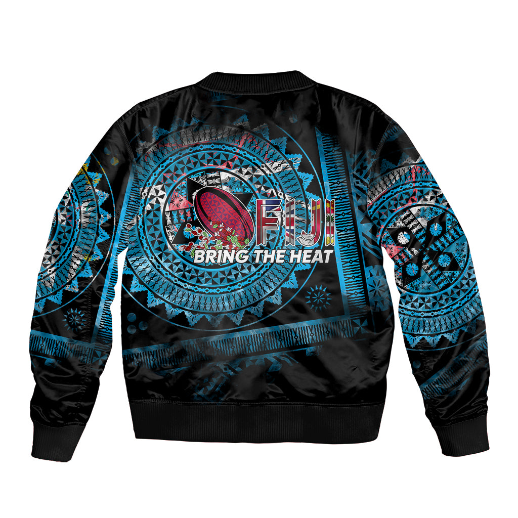 Fiji Rugby Sleeve Zip Bomber Jacket Bring The Heat - Wonder Print Shop