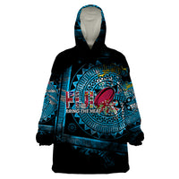 Fiji Rugby Wearable Blanket Hoodie Bring The Heat - Wonder Print Shop
