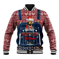 Merry Clucking Christmas Baseball Jacket Chicken Santa Hat - Wonder Print Shop