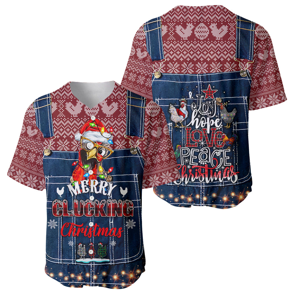 Merry Clucking Christmas Baseball Jersey Chicken Santa Hat - Wonder Print Shop