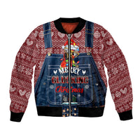 Merry Clucking Christmas Bomber Jacket Chicken Santa Hat - Wonder Print Shop
