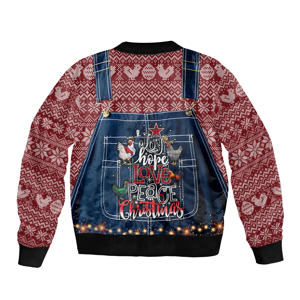 Merry Clucking Christmas Bomber Jacket Chicken Santa Hat - Wonder Print Shop