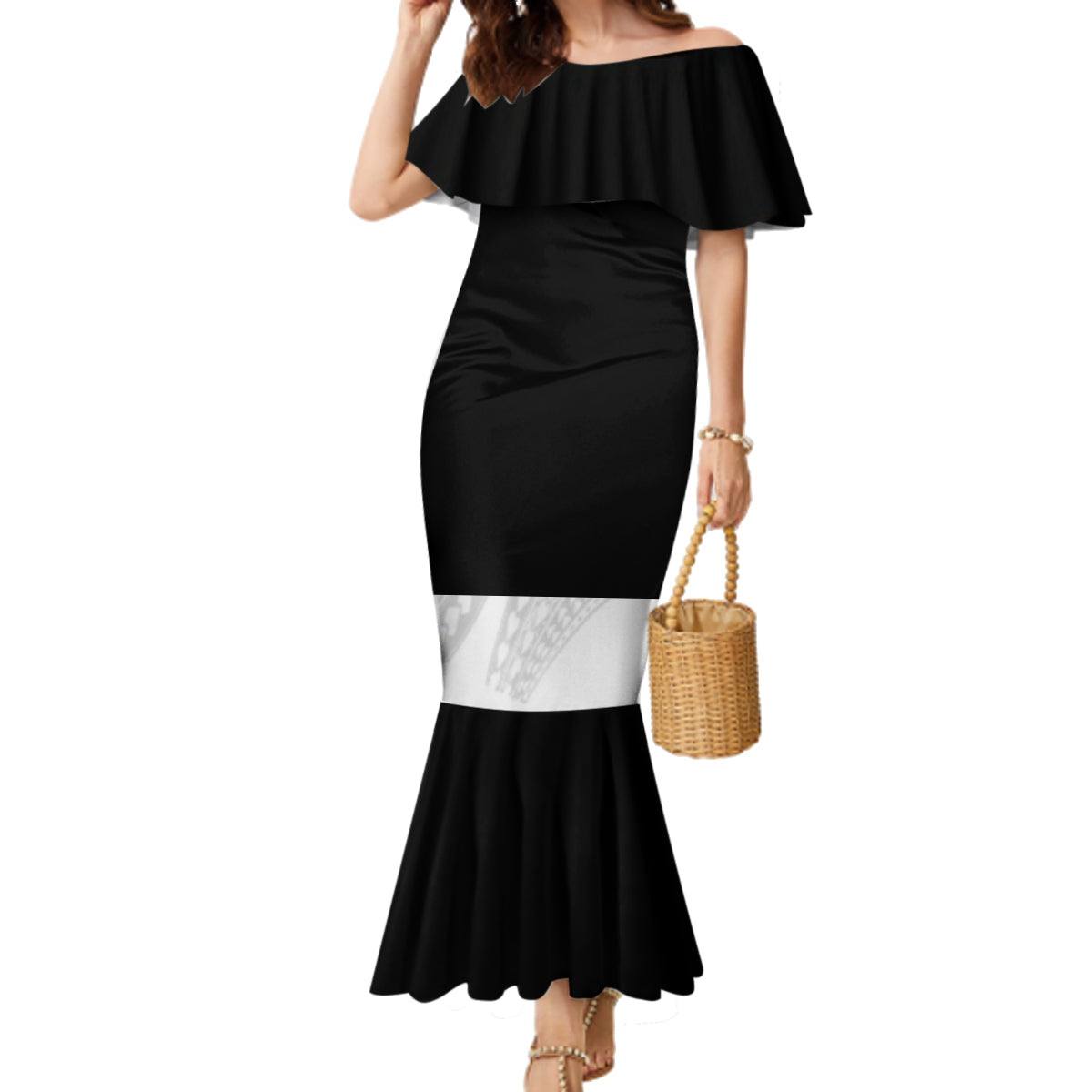 Merry Clucking Christmas Family Matching Mermaid Dress and Hawaiian Shirt Chicken Santa Hat - Wonder Print Shop