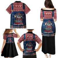 Merry Clucking Christmas Family Matching Puletasi Dress and Hawaiian Shirt Chicken Santa Hat - Wonder Print Shop