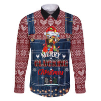 Merry Clucking Christmas Family Matching Puletasi Dress and Hawaiian Shirt Chicken Santa Hat - Wonder Print Shop