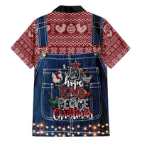 Merry Clucking Christmas Family Matching Short Sleeve Bodycon Dress and Hawaiian Shirt Chicken Santa Hat - Wonder Print Shop