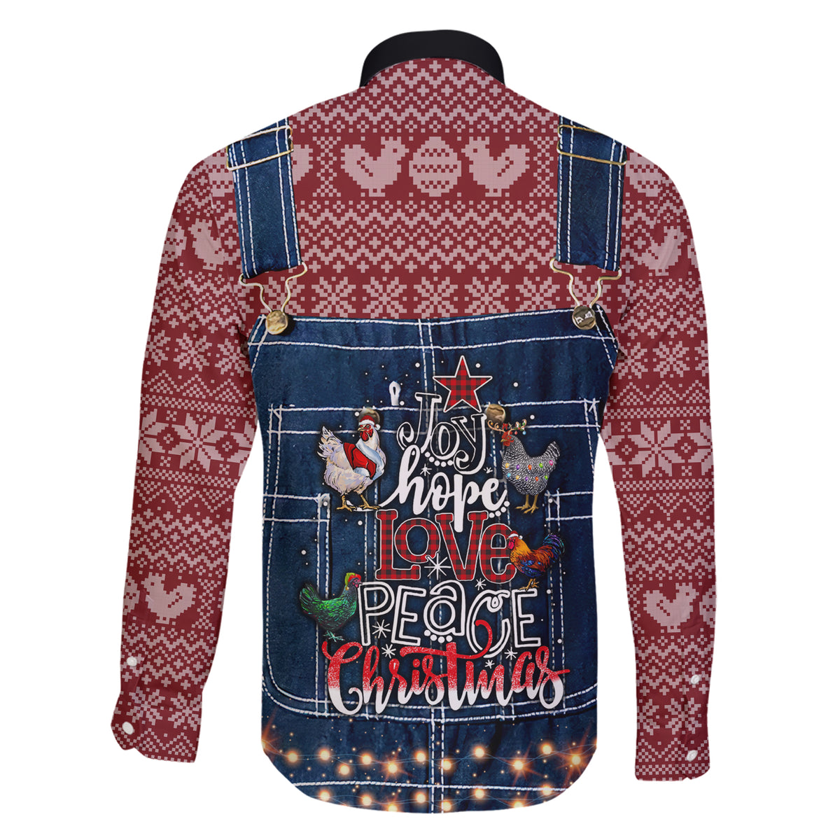 Merry Clucking Christmas Family Matching Short Sleeve Bodycon Dress and Hawaiian Shirt Chicken Santa Hat - Wonder Print Shop