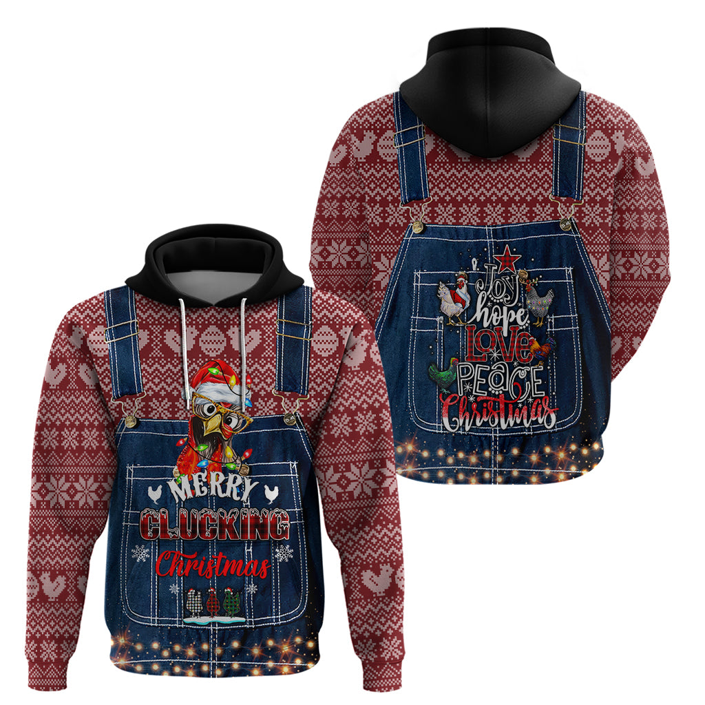 Merry Clucking Christmas Hoodie Chicken Santa Hat - Wonder Print Shop