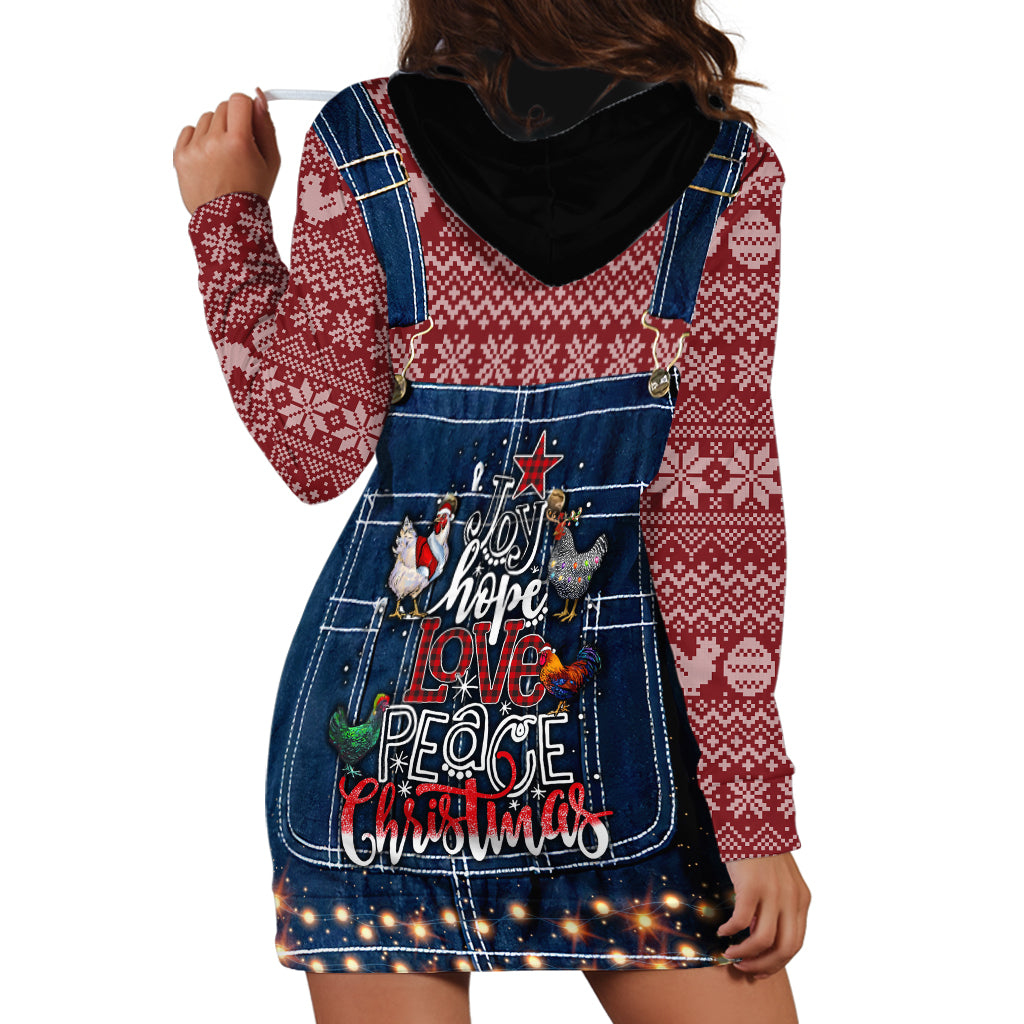 Merry Clucking Christmas Hoodie Dress Chicken Santa Hat - Wonder Print Shop