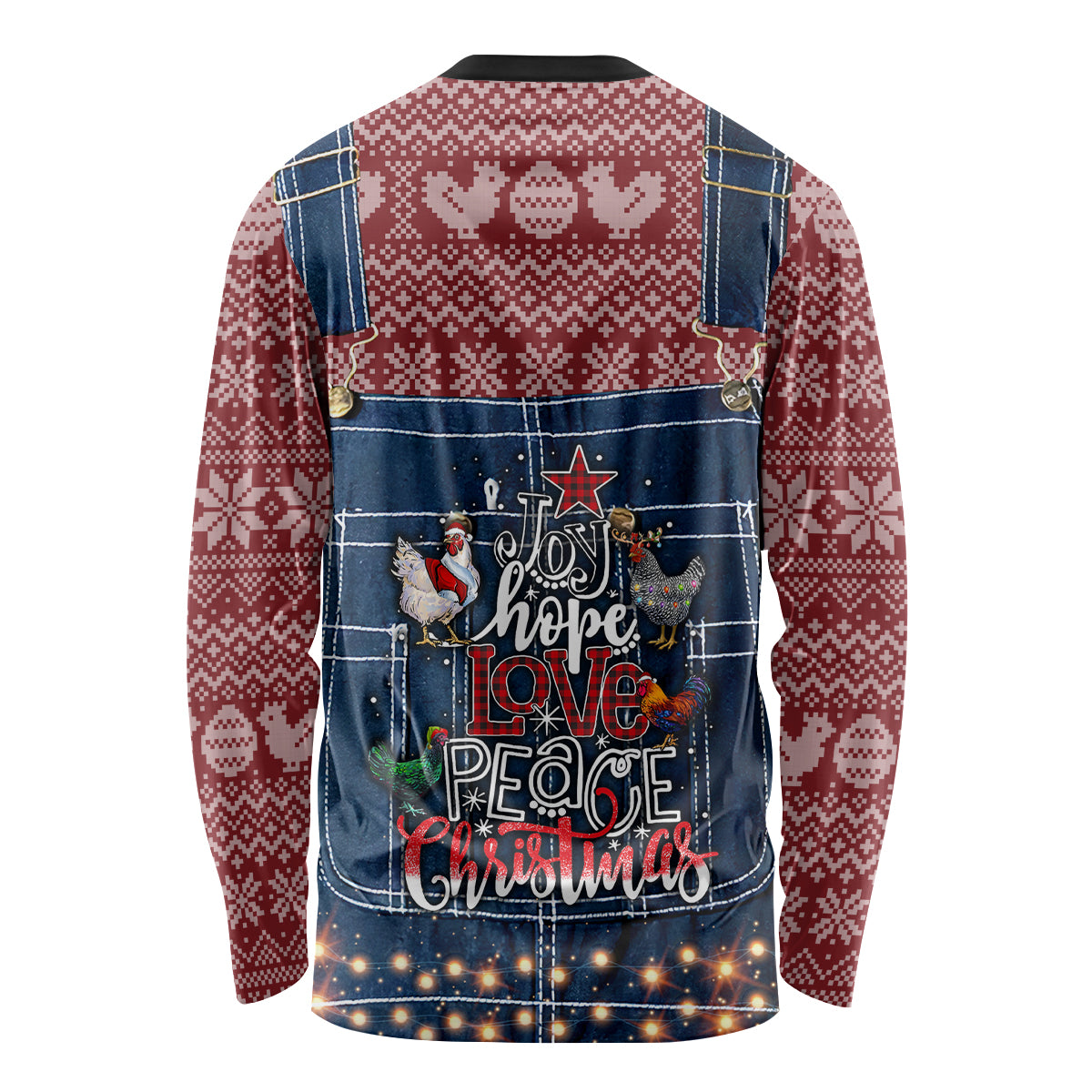 Merry Clucking Christmas Long Sleeve Shirt Chicken Santa Hat - Wonder Print Shop