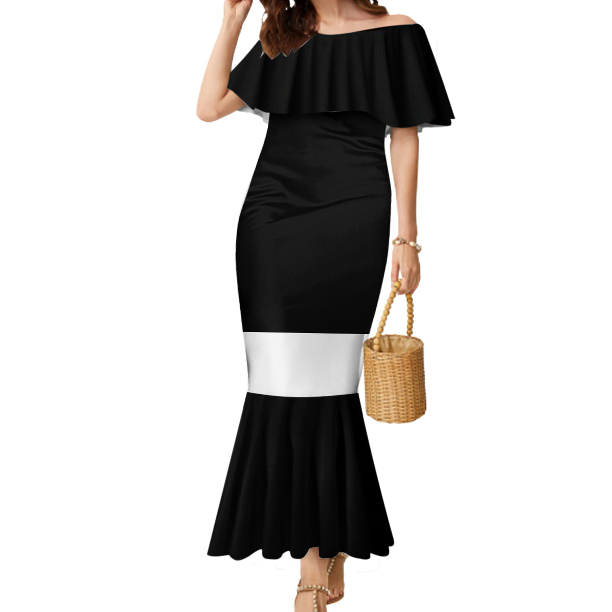 Merry Clucking Christmas Mermaid Dress Chicken Santa Hat - Wonder Print Shop