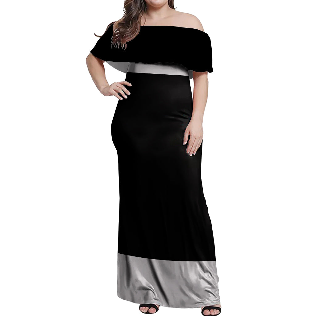 Merry Clucking Christmas Off Shoulder Maxi Dress Chicken Santa Hat - Wonder Print Shop